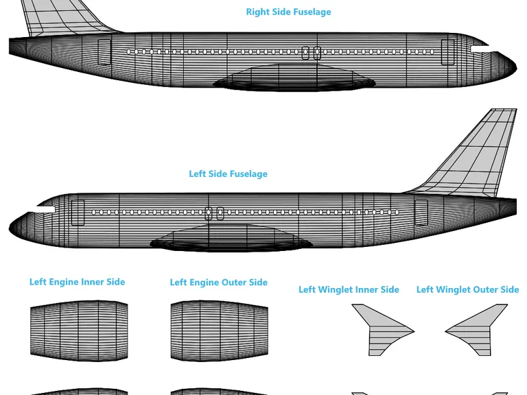 A320 aircraft livery template preview