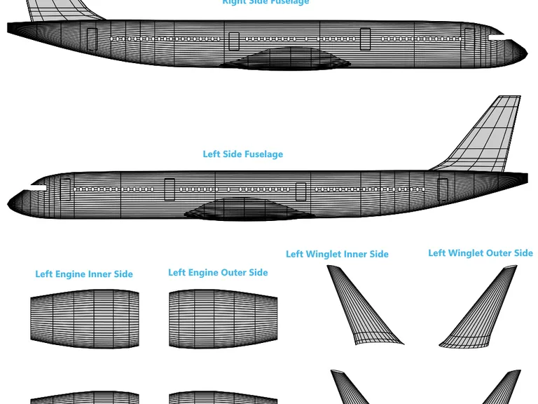 A321 aircraft livery template preview