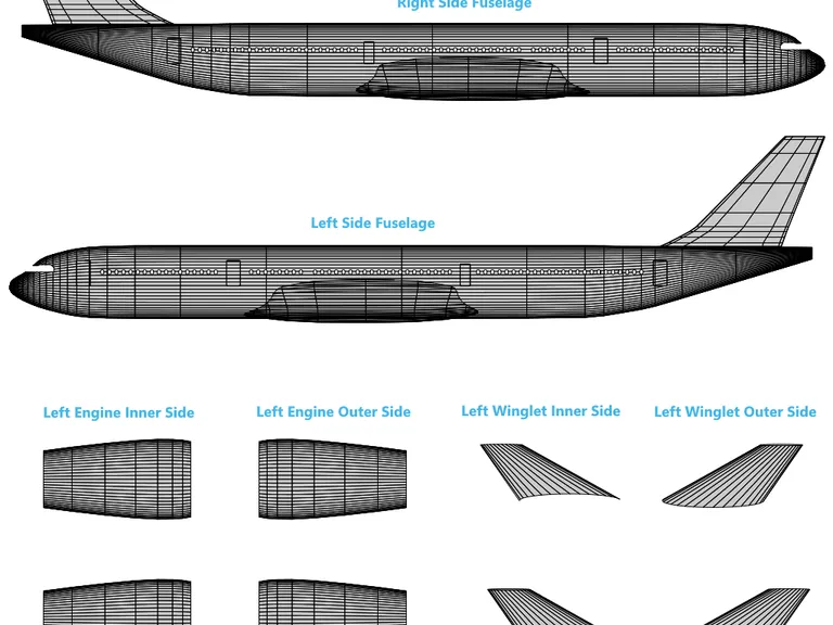 A330 aircraft livery template preview
