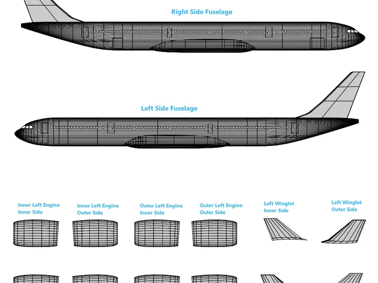 A340 aircraft livery template preview