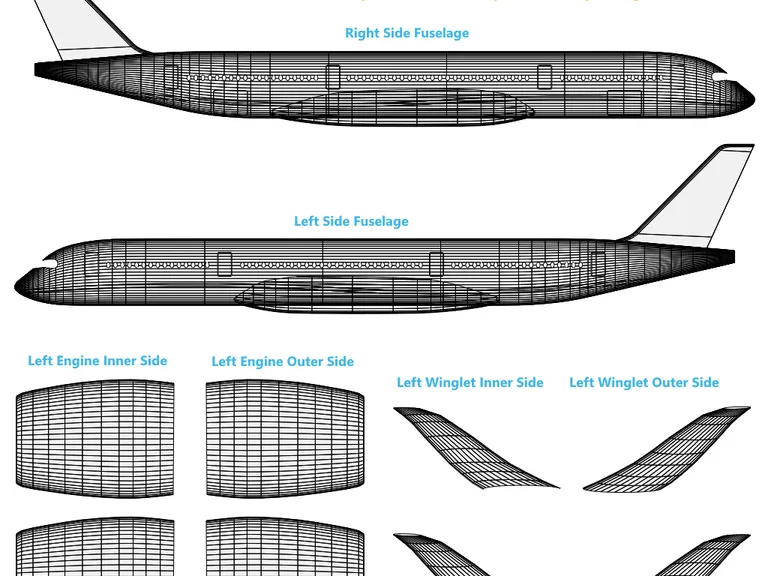 A350-900 aircraft livery template preview