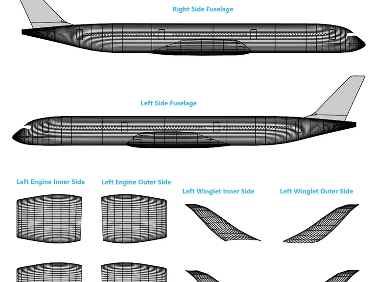 A350 aircraft livery template preview