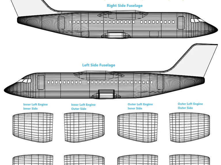 AVRO-RJ100 aircraft livery template preview