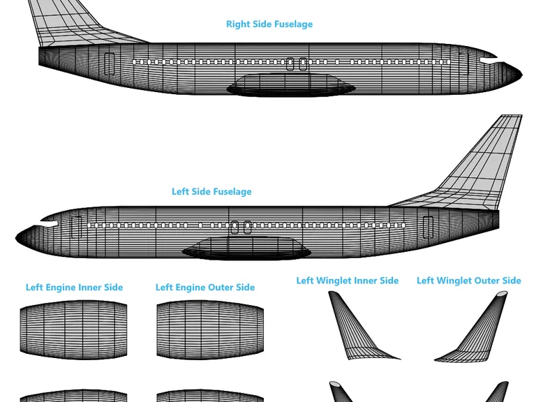 B737 aircraft livery template preview