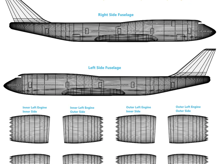B747-8 aircraft livery template preview