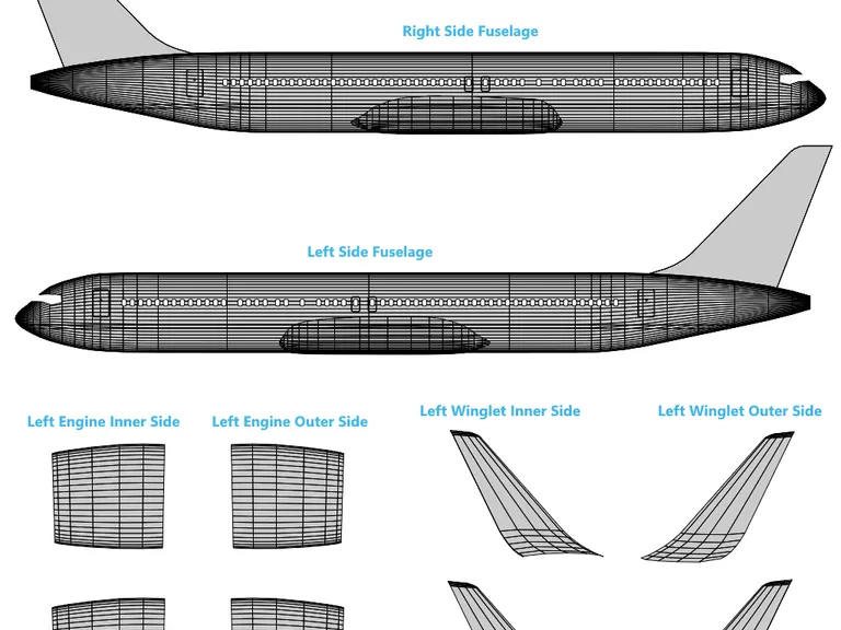 B767-300 aircraft livery template preview
