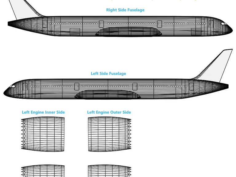 B787-10 aircraft livery template preview