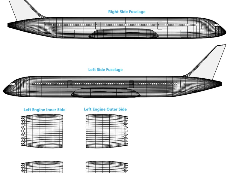 B787-9 aircraft livery template preview