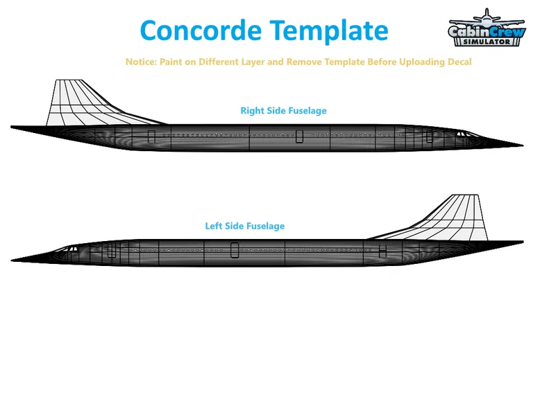 Concorde aircraft livery template preview