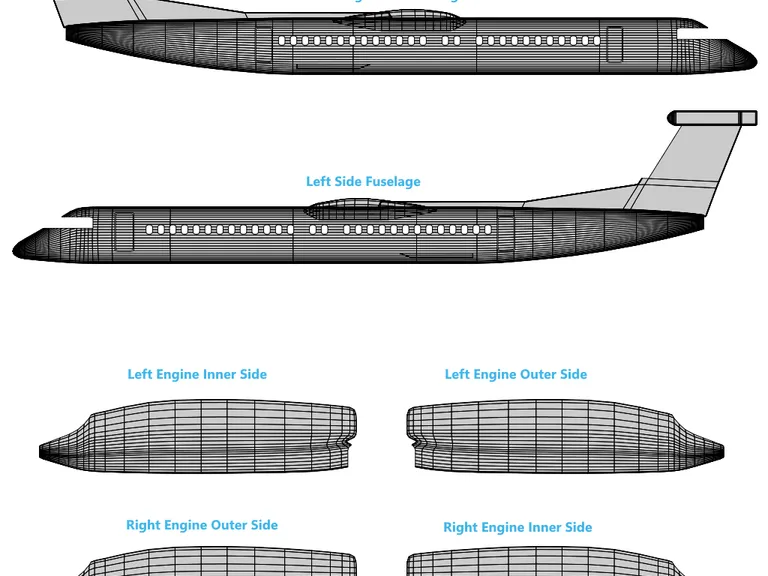 DASH8 aircraft livery template preview