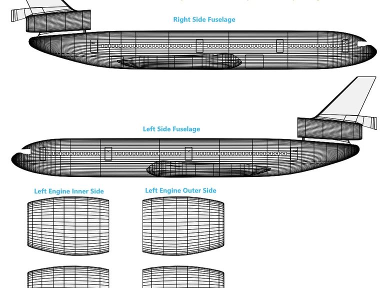 DC-10 aircraft livery template preview