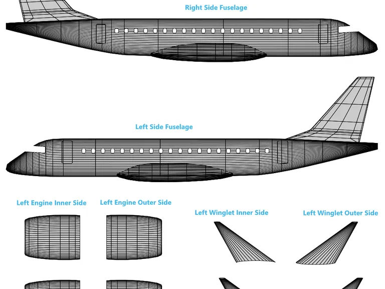 E175 aircraft livery template preview