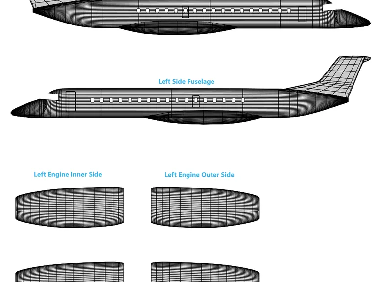 ERJ-145 aircraft livery template preview
